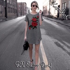 Last 2! Floral Embroidered Dress